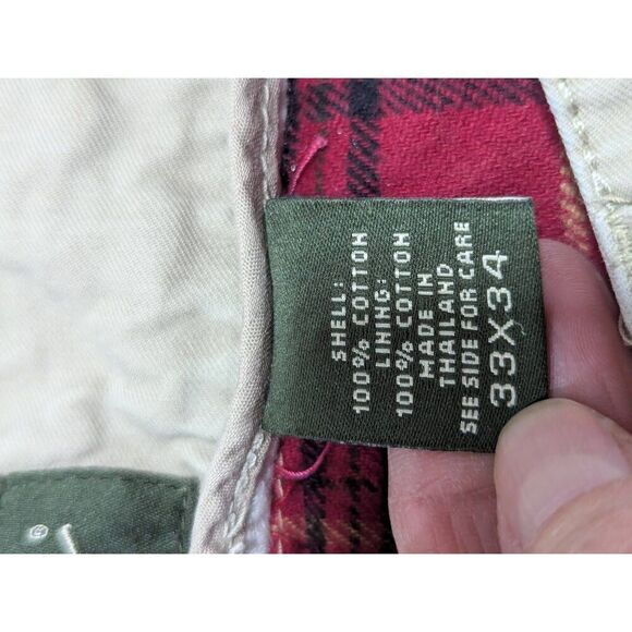 Eddie Bauer Men's Tan Flannel Lined Straight-Leg Pants Size 33 X 34 - Picture 7 of 7